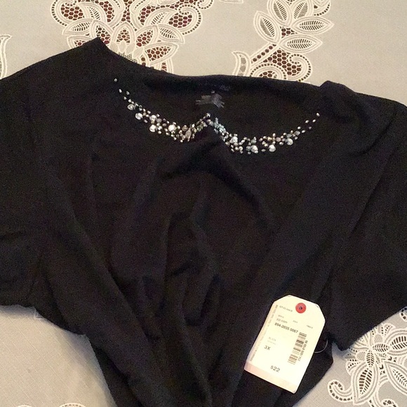 Lovely Rhinestone Accented Tee - Picture 2 of 3